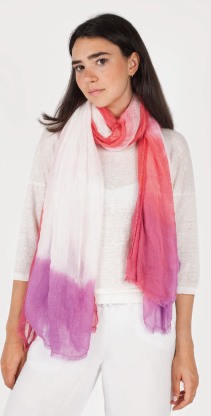 Stola Leggera Estiva In Modal e Seta Colore Sfumato 150x190 cm