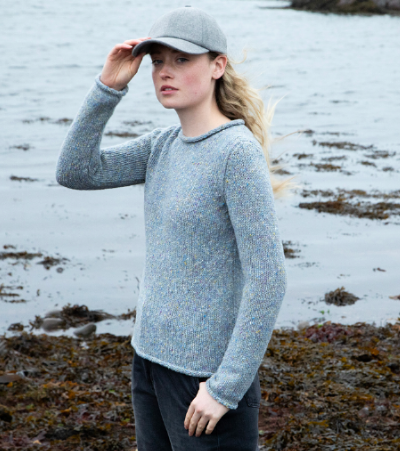 Maglione Donna In Pura Lana Azzurro