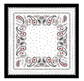 Foulard 70x70 In Puro Cotone Motivo Paisley - Cappelleria Bacca