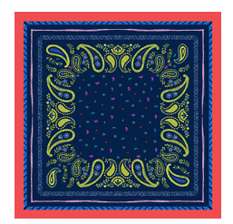 Foulard 70x70 In Puro Cotone Motivo Paisley - Cappelleria Bacca