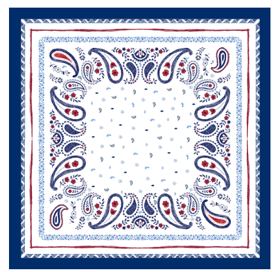 Foulard 70x70 In Puro Cotone Motivo Paisley - Cappelleria Bacca