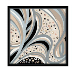 Foulard in Twill di Pura Seta Motivo Fantasia Astratta 70x70 cm