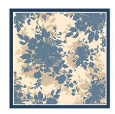 Foulard in Twill di Pura Seta Motivo Floreale Stilizzato 90x90 cm