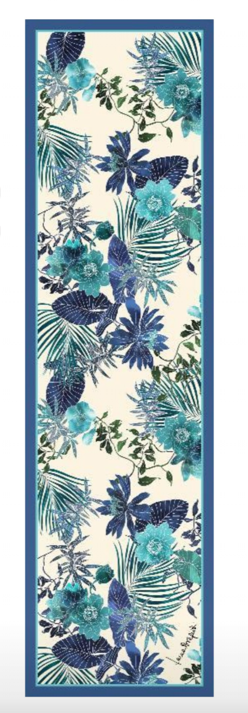 Sciarpa in Pura Seta Georgette Flora 45x160 cm