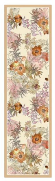 Sciarpa in Pura Seta Georgette Flora 45x160 cm