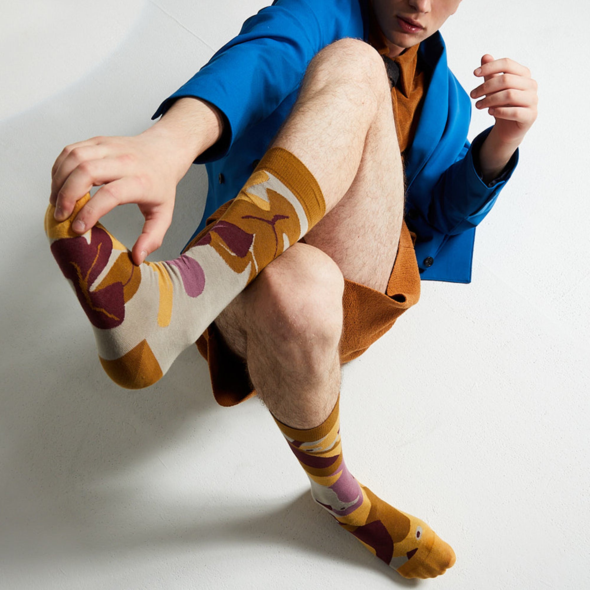 Calzini Spaiati Unisex Mid Calf In Cotone Bee Bird - Cappelleria Bacca