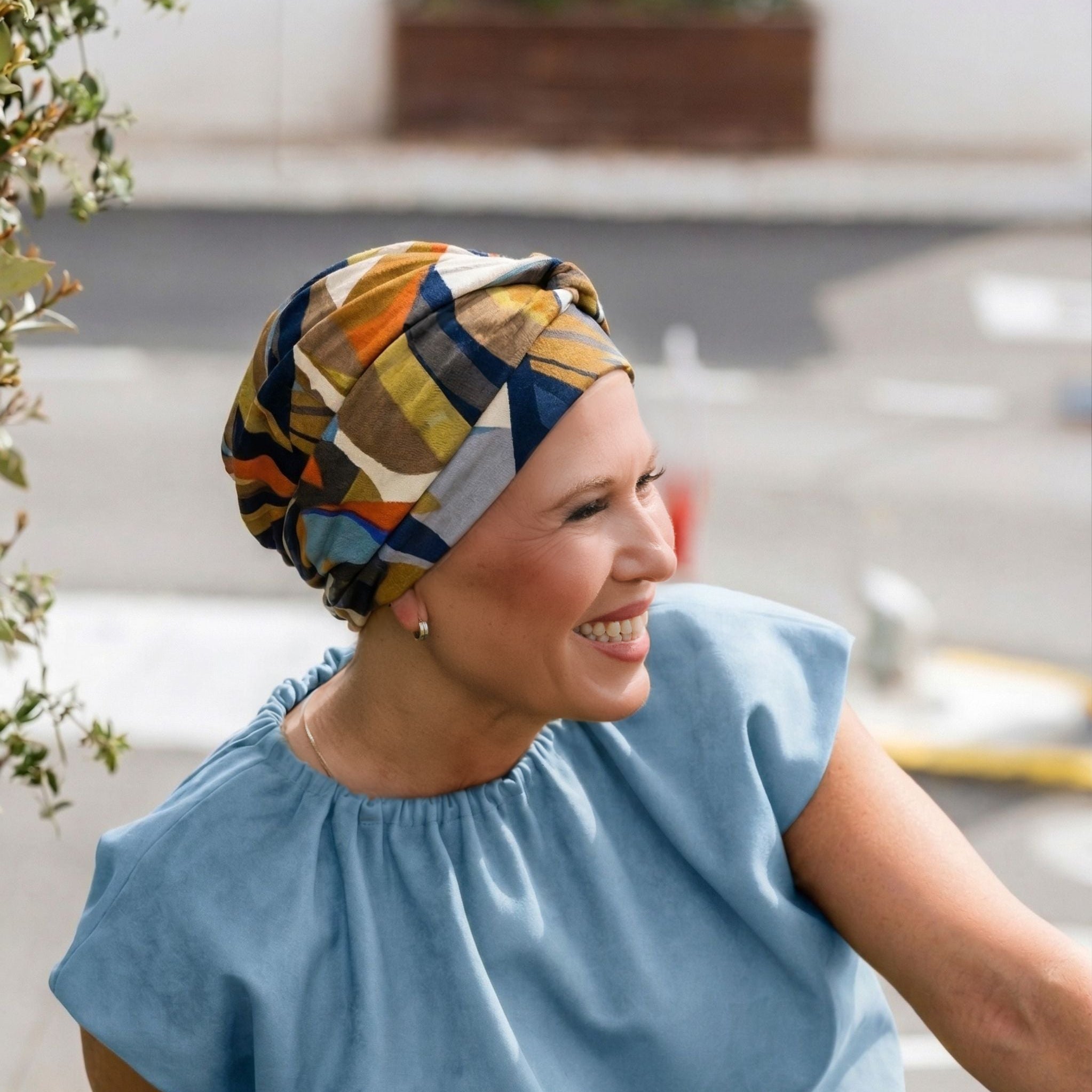 Berretto Turbante Donna In Morbido Bamboo Fantasia  - Per Pelli Sensibili