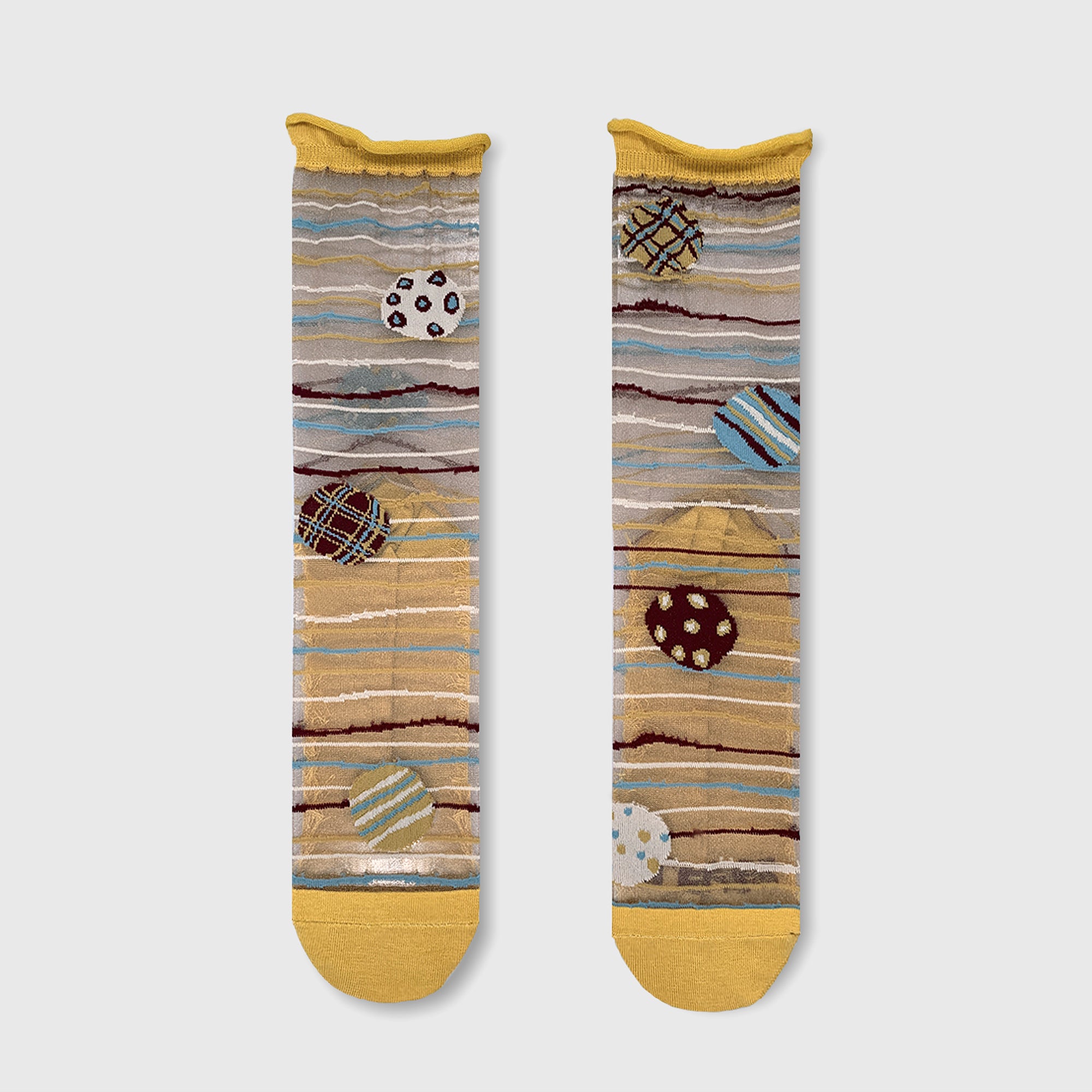 Calzini Spaiati In Cotone E Tulle Bisquit