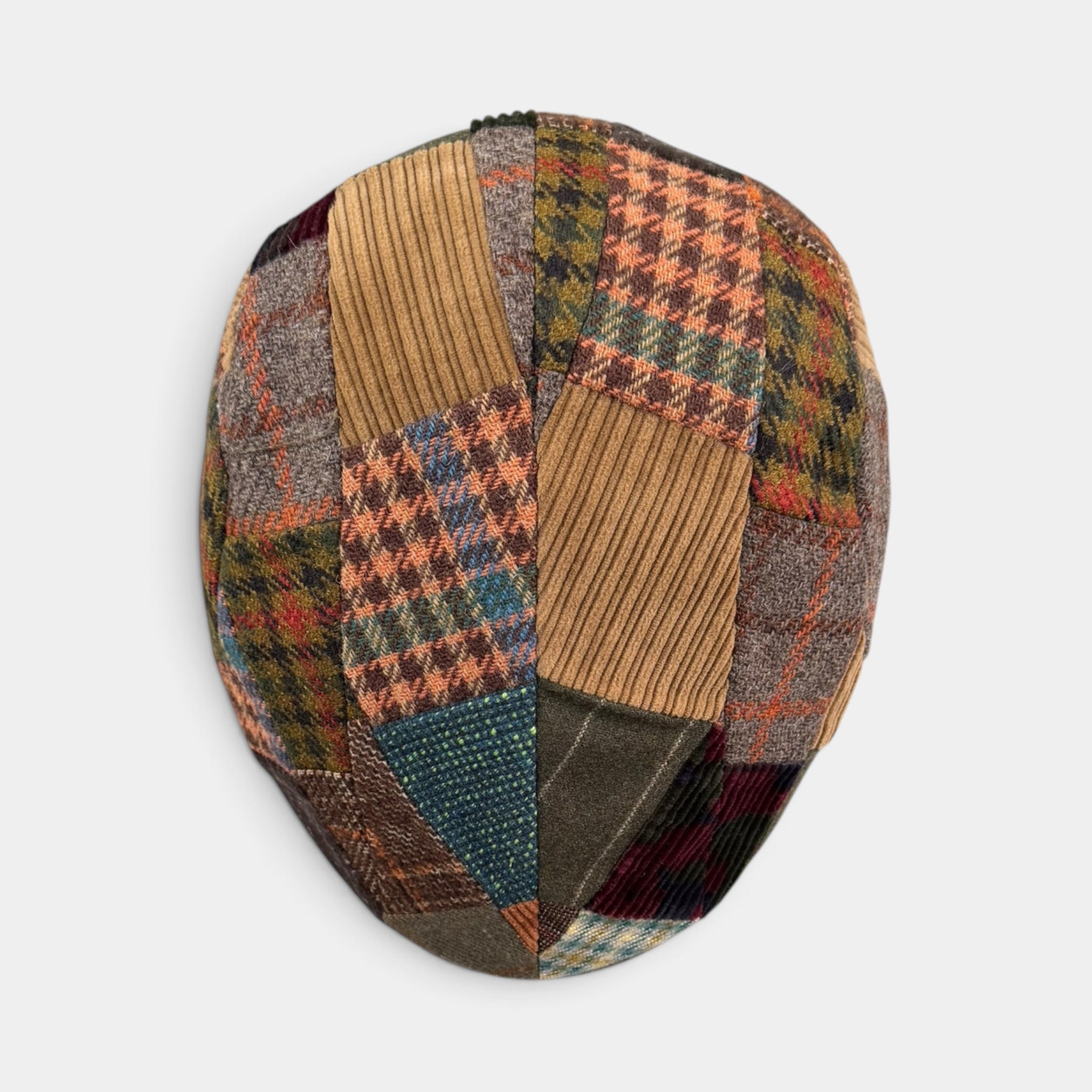 Coppola In Tessuto Di Pura Lana Patchwork Marrone - Alfonso D'Este