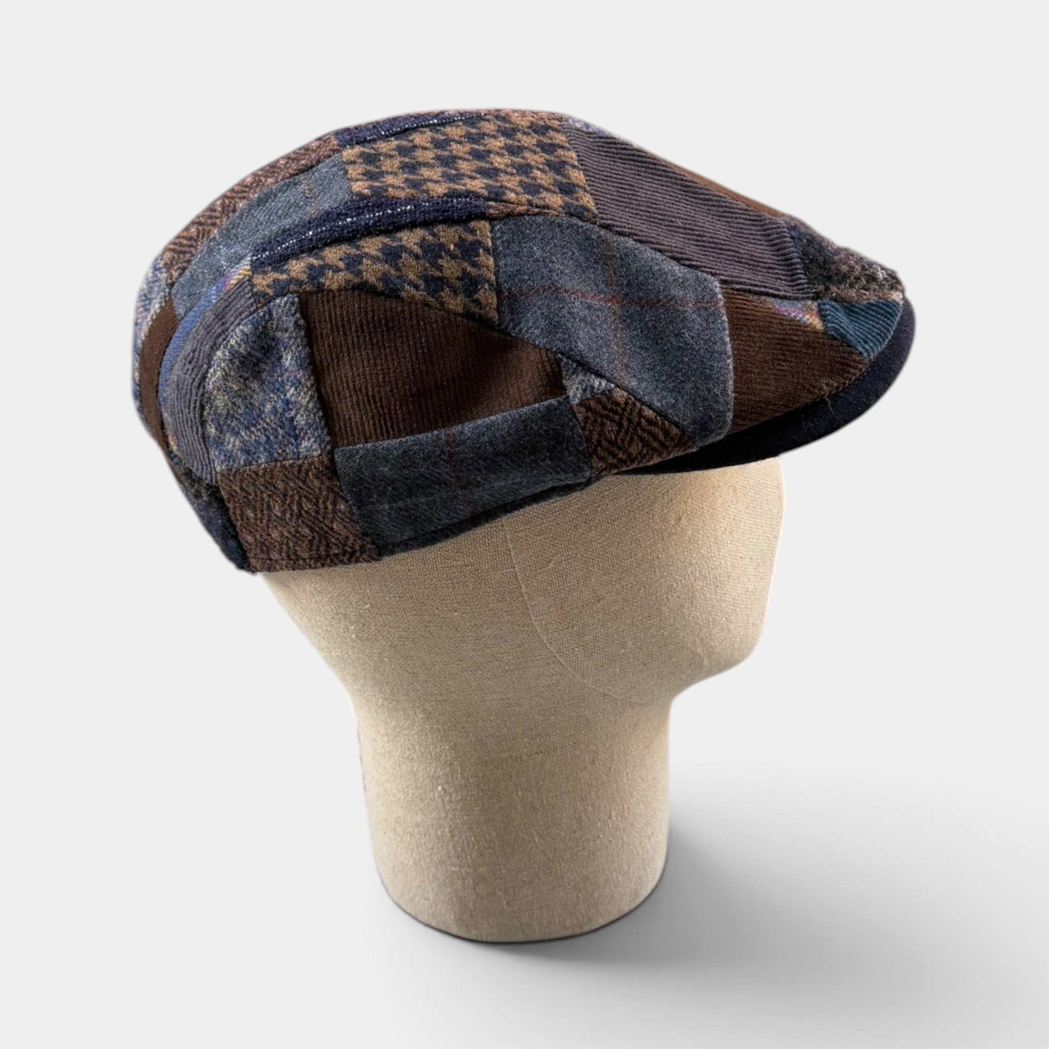 Coppola In Tessuto Di Pura Lana Patchwork Blu - Alfonso D'Este
