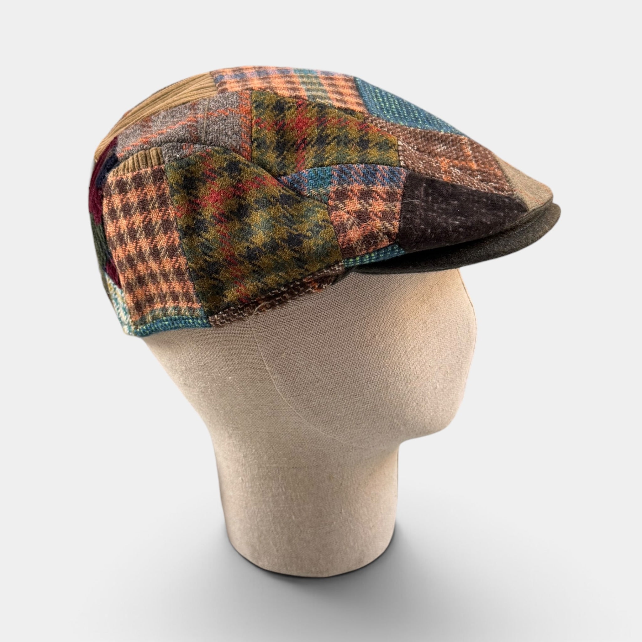 Coppola In Tessuto Di Pura Lana Patchwork Marrone - Alfonso D'Este