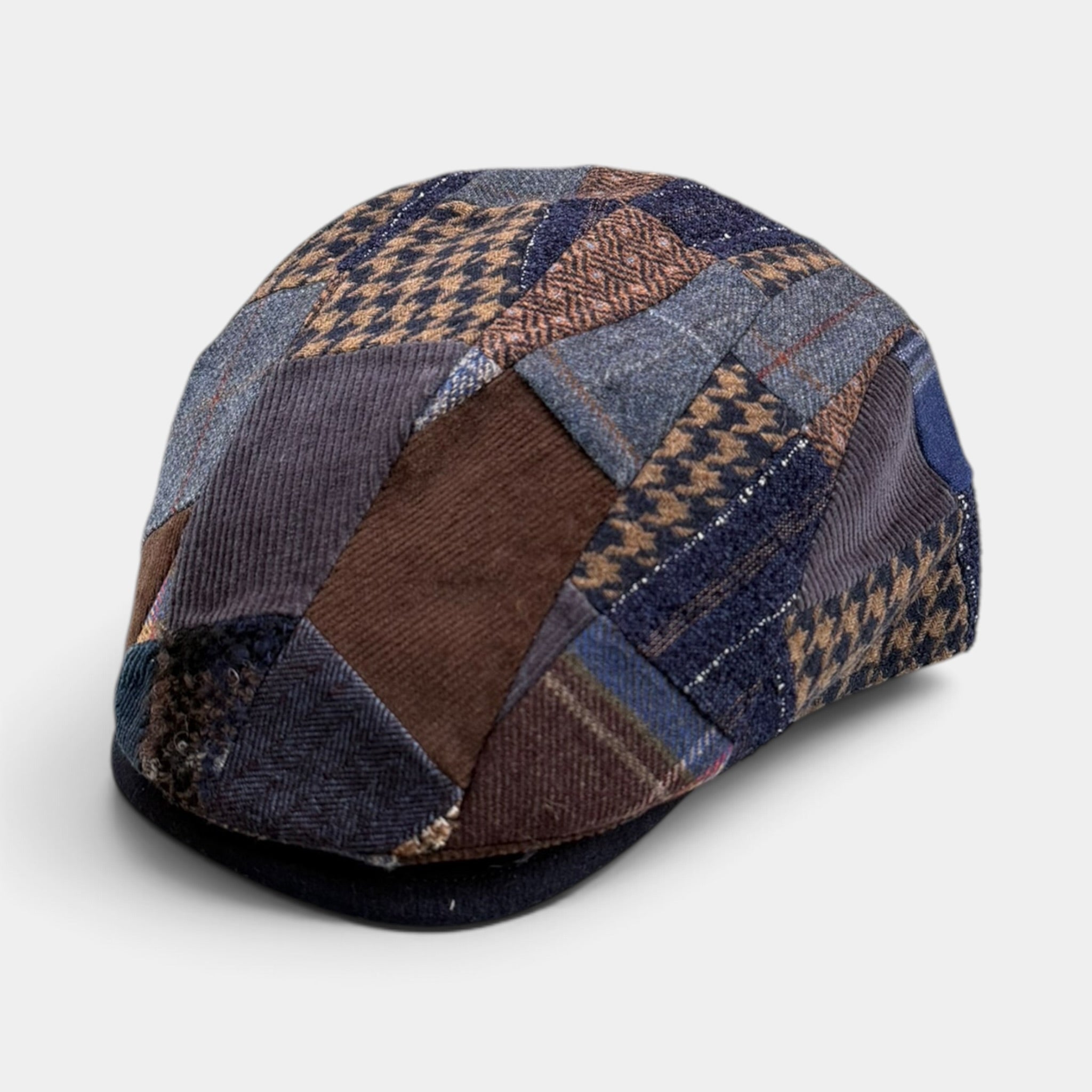Coppola In Tessuto Di Pura Lana Patchwork Blu - Alfonso D'Este