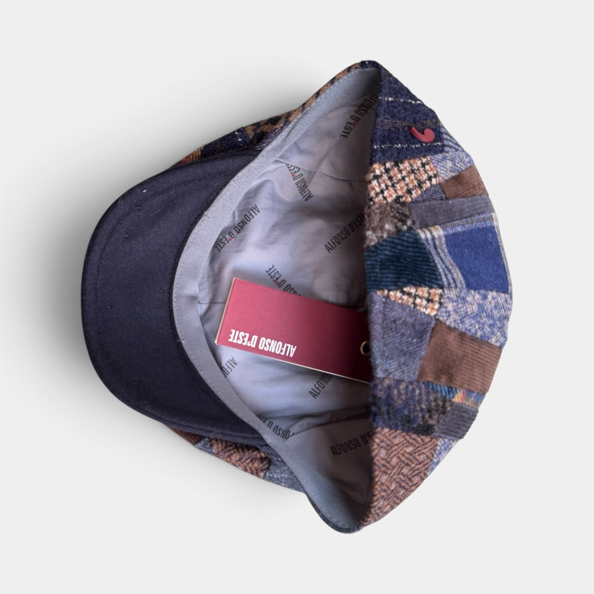 Coppola In Tessuto Di Pura Lana Patchwork Blu - Alfonso D'Este