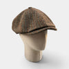 Coppola Irlandese 8 Spicchi In Tessuto 100% Lana Vergine Motivo Herringbone Marrone - Alfonso D'Este