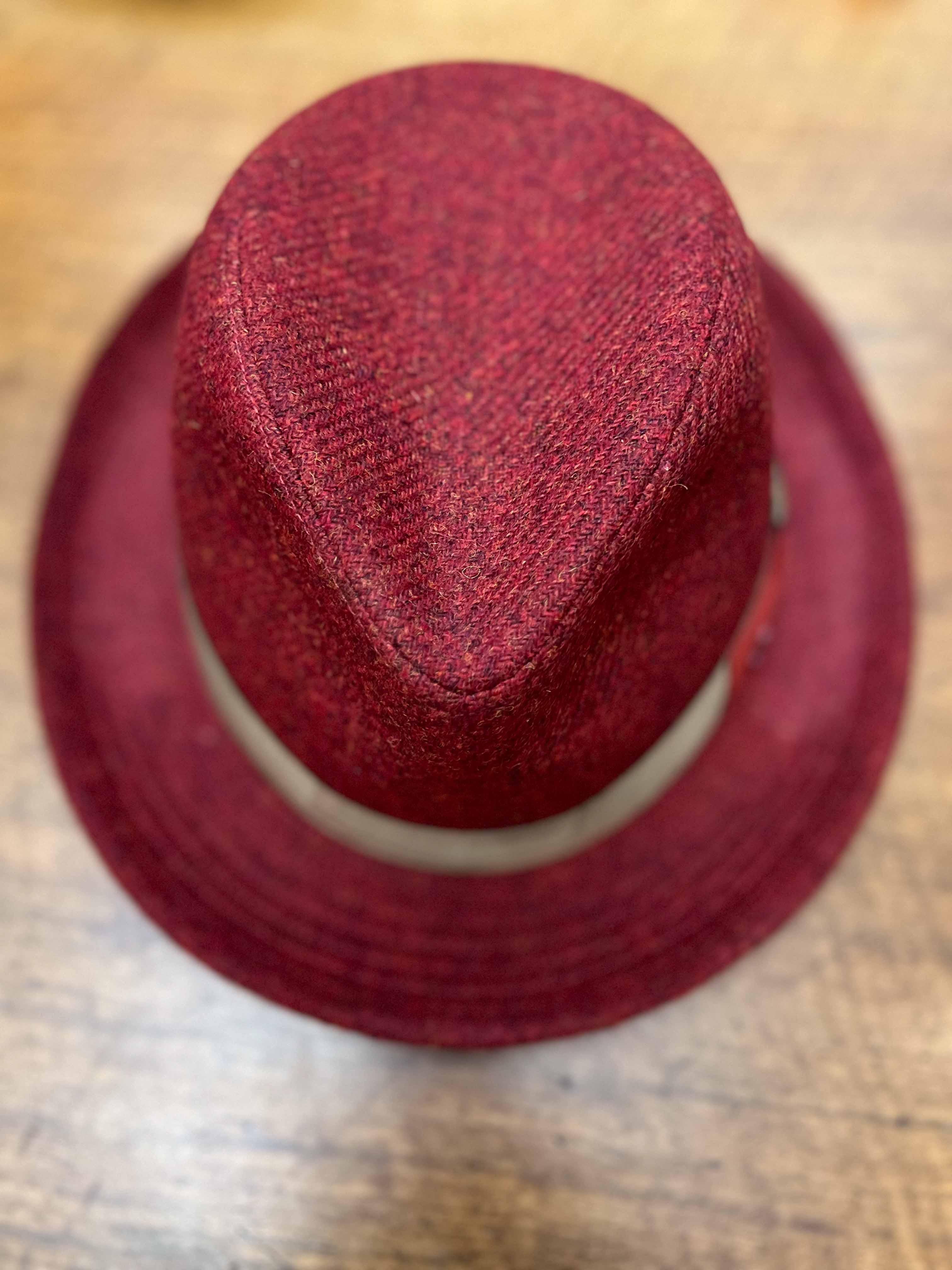 Cappello Fedora Bordeaux In Lana – Cappelleria Bacca - Main Image