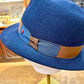 Cappello Fedora blu In Lana