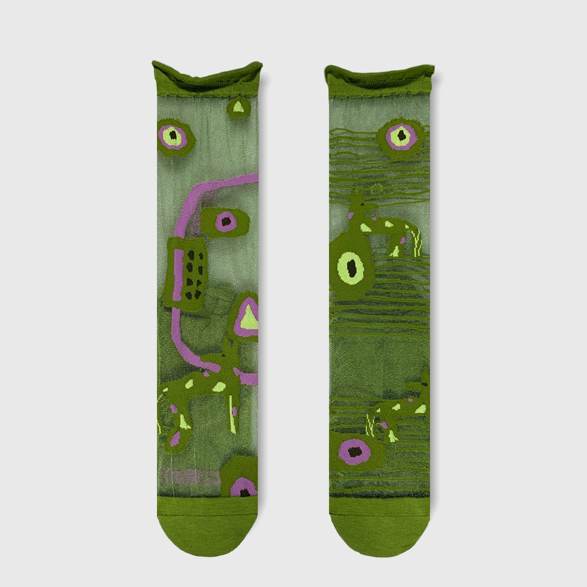 Calzini Spaiati In Cotone E Tulle Fox Tail