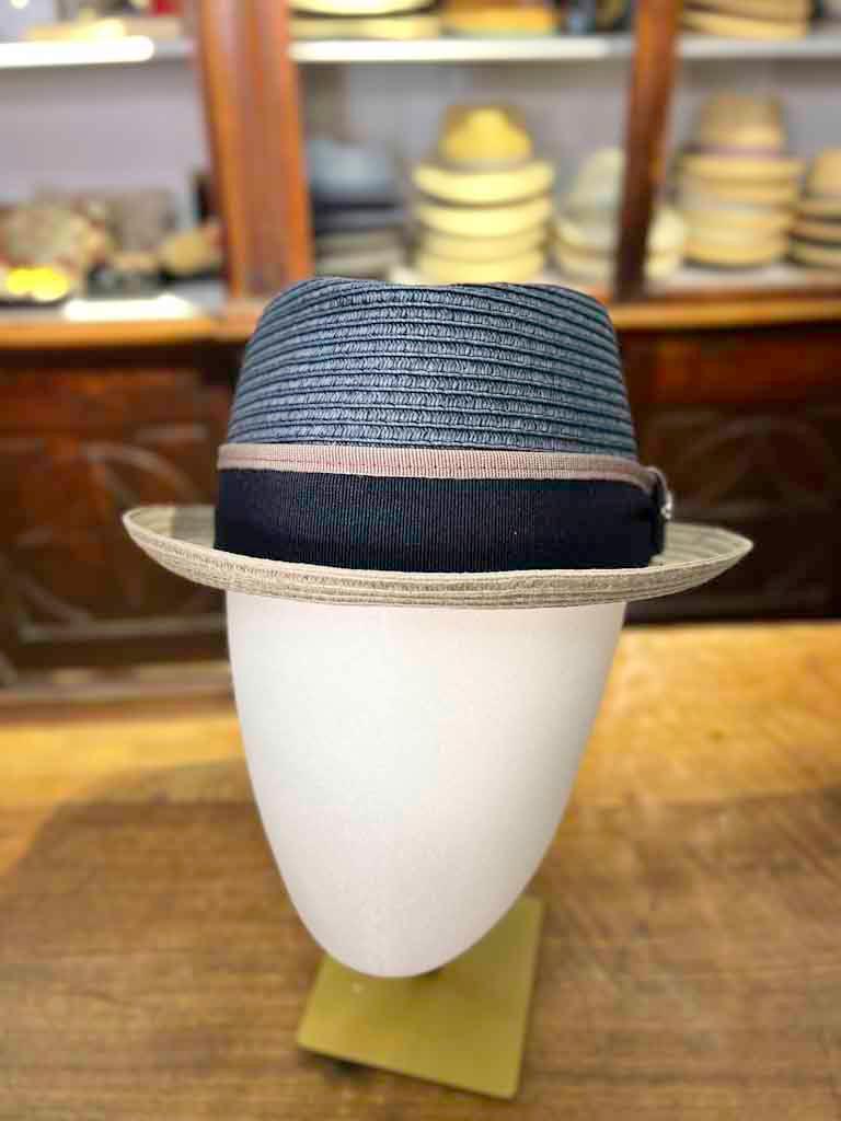 Cappello Estivo Pork Pie Diamante Bicolor