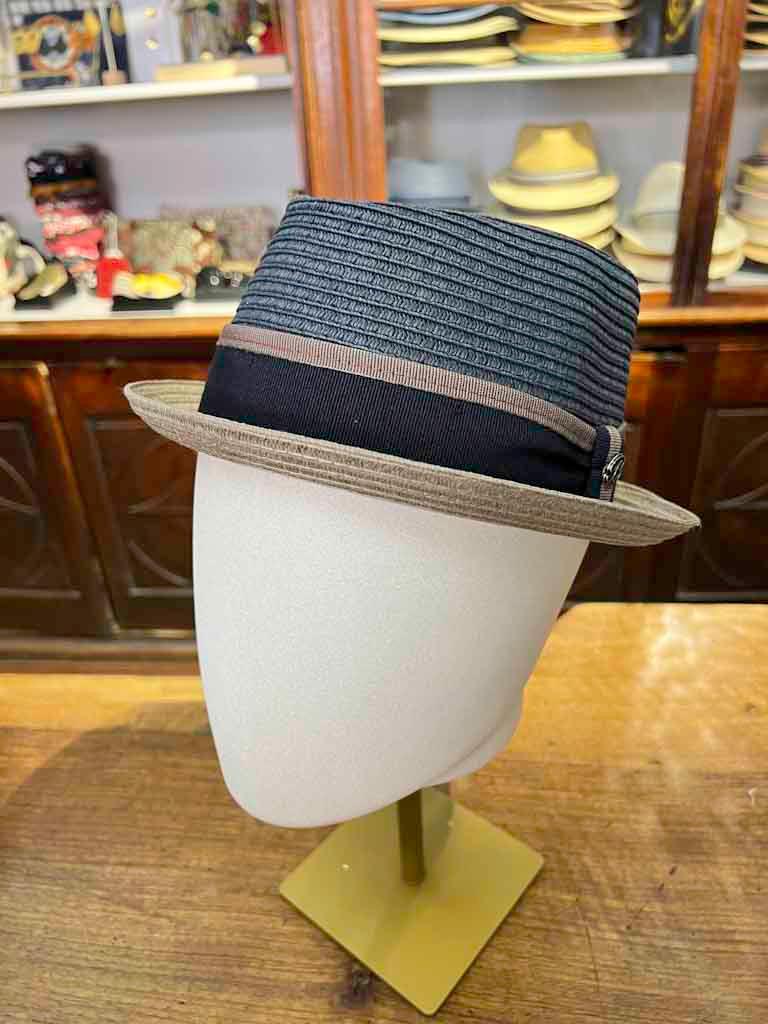 Cappello Estivo Pork Pie Diamante Bicolor