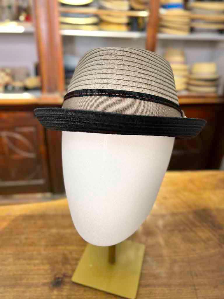 Cappello Estivo Pork Pie Diamante Bicolor