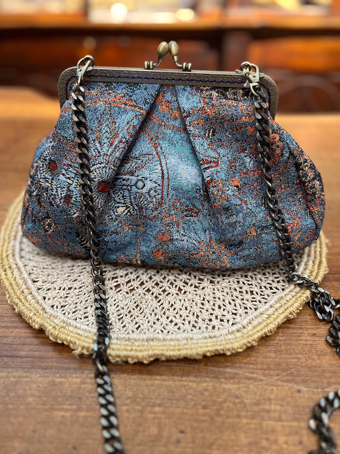 Borsa Clic Clac In Tessuto con Tracolla