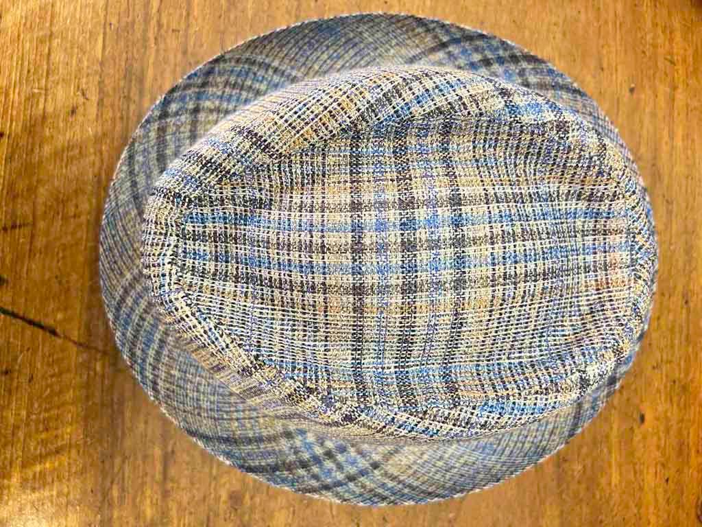 Cappello Trilby Da Uomo In Lino Azzurro