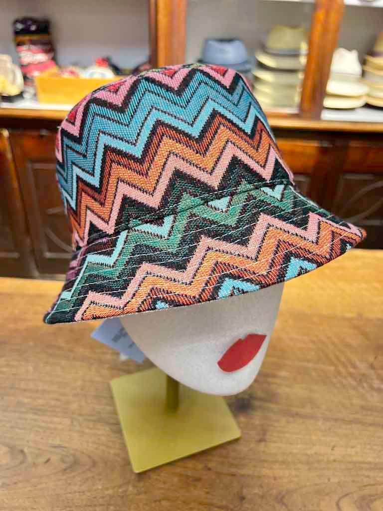 Cappello Bucket Donna In Lino Multicolor Arrotolabile