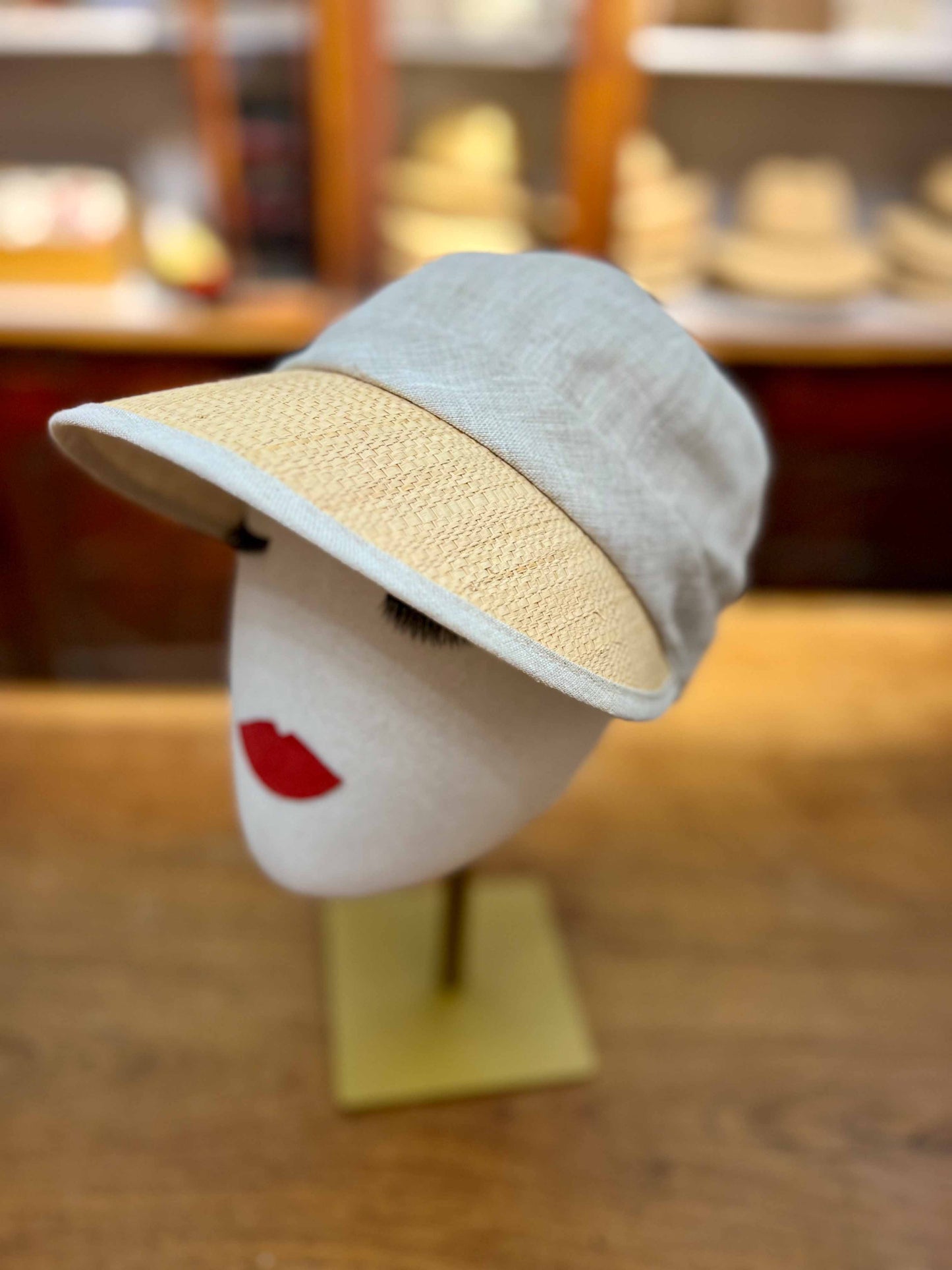 Mature Woman Hat With Visor Has