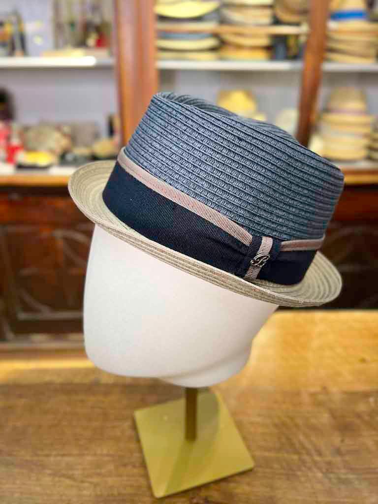 Cappello Estivo Pork Pie Diamante Bicolor