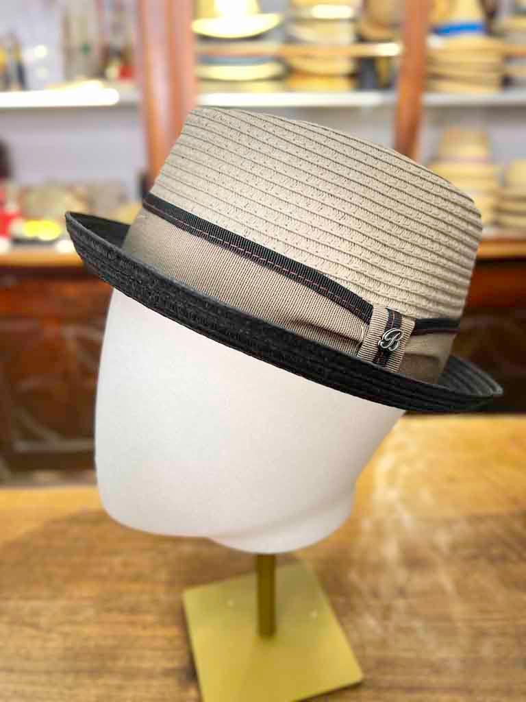 Cappello Estivo Pork Pie Diamante Bicolor