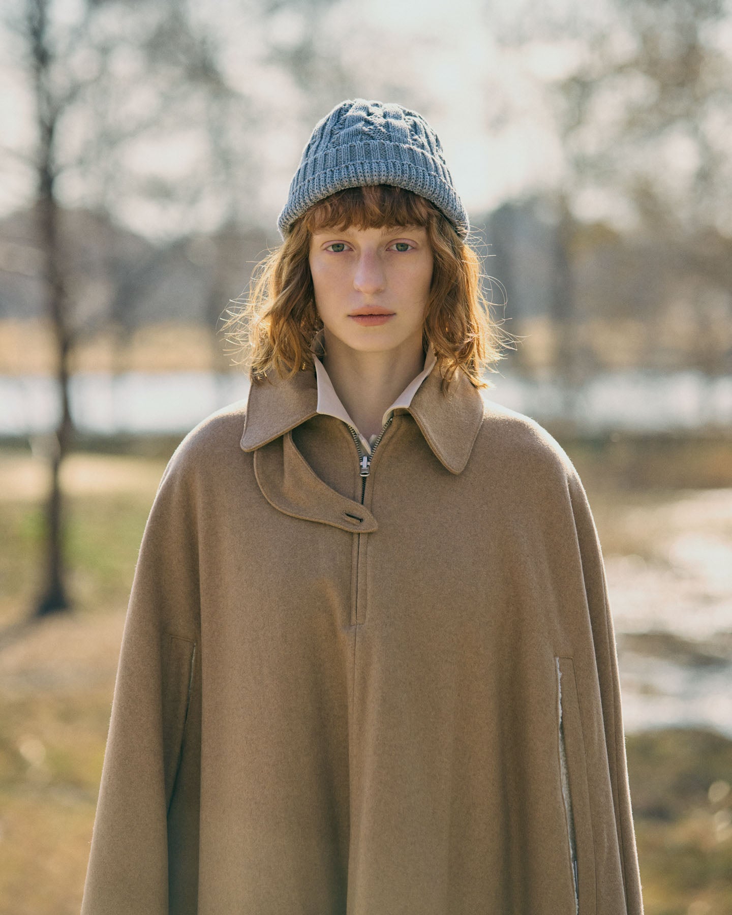 Berretto Beanie In Maglia Di Cotone E Cashmere