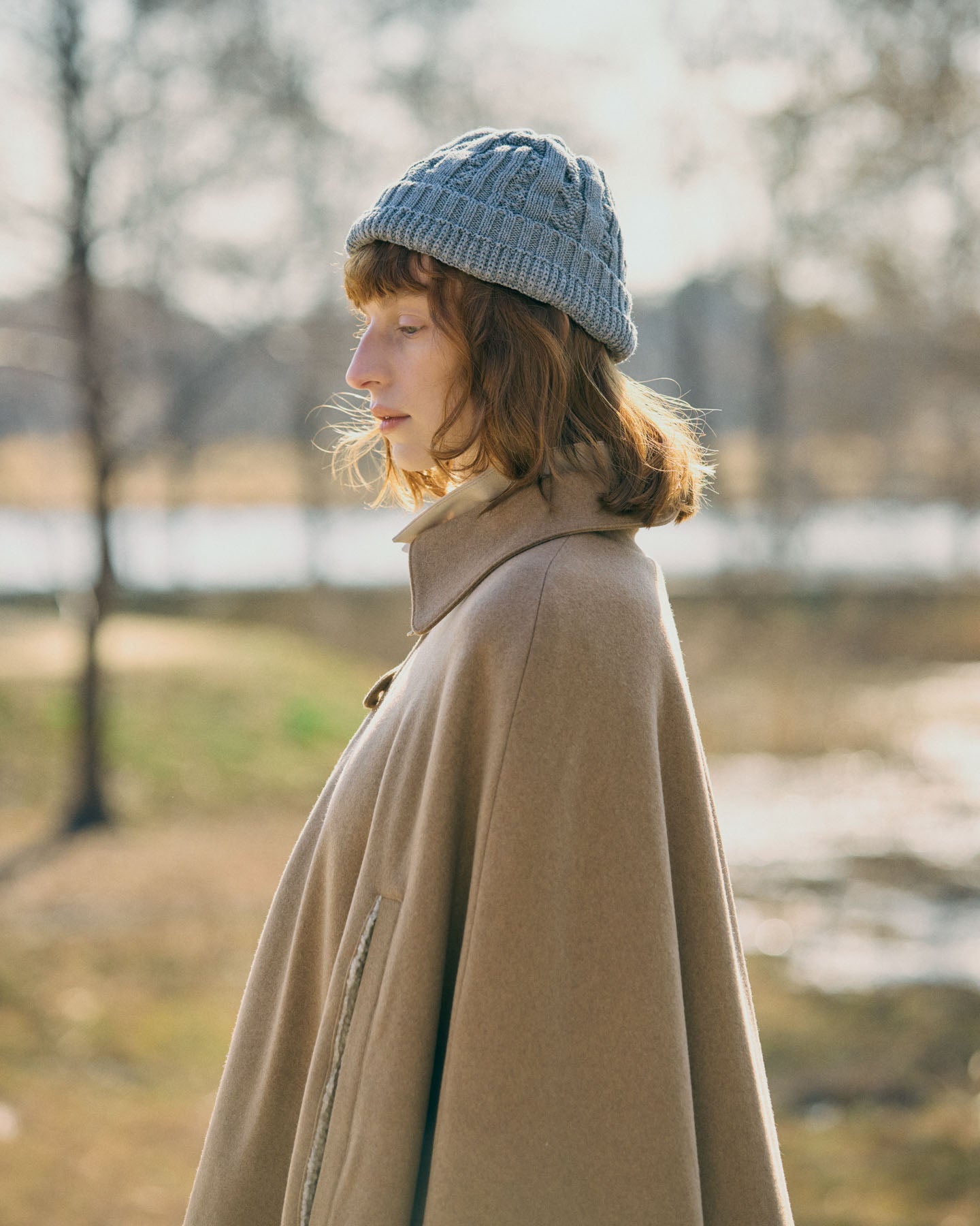 Berretto Beanie In Maglia Di Cotone E Cashmere