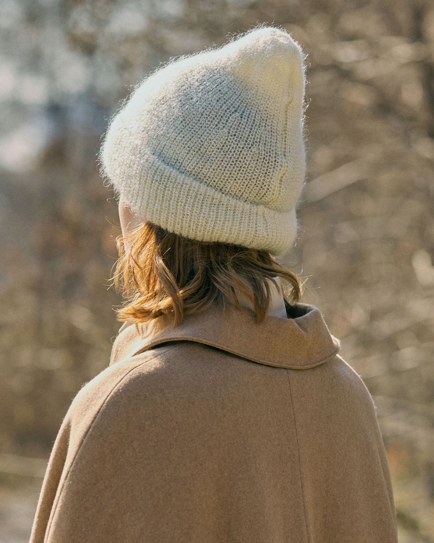 Berretto Beanie In Lana Mohair Con Risvolto