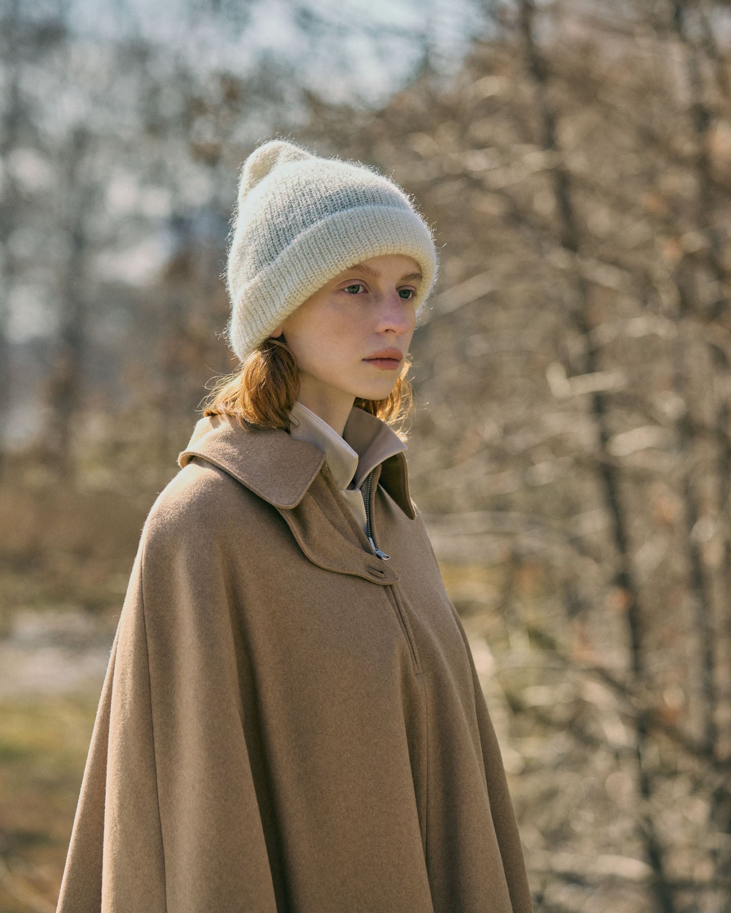 Berretto Beanie In Lana Mohair Con Risvolto