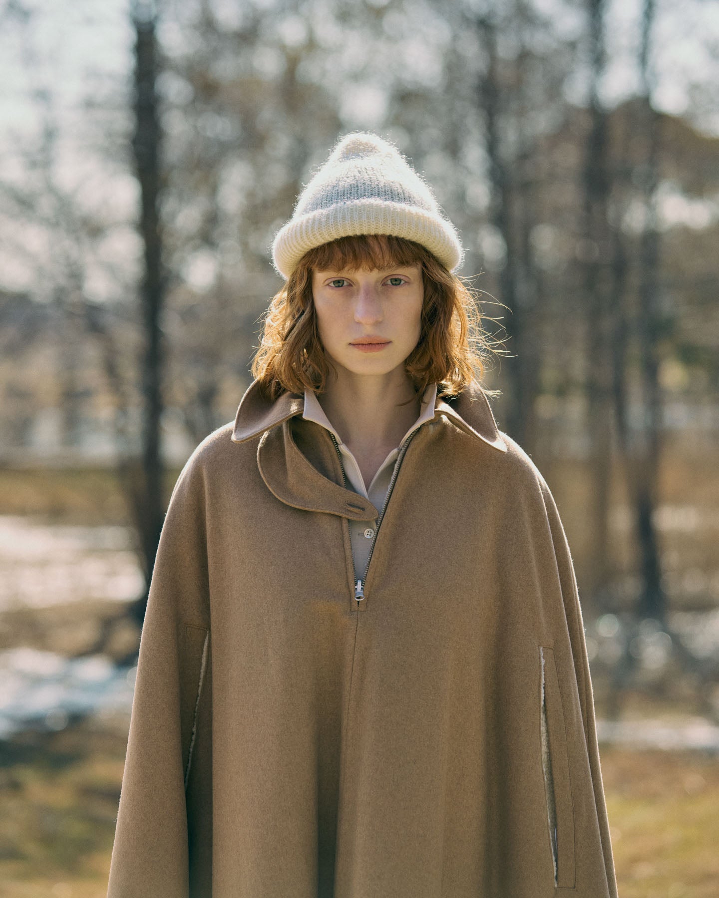 Berretto Beanie In Lana Mohair Con Risvolto