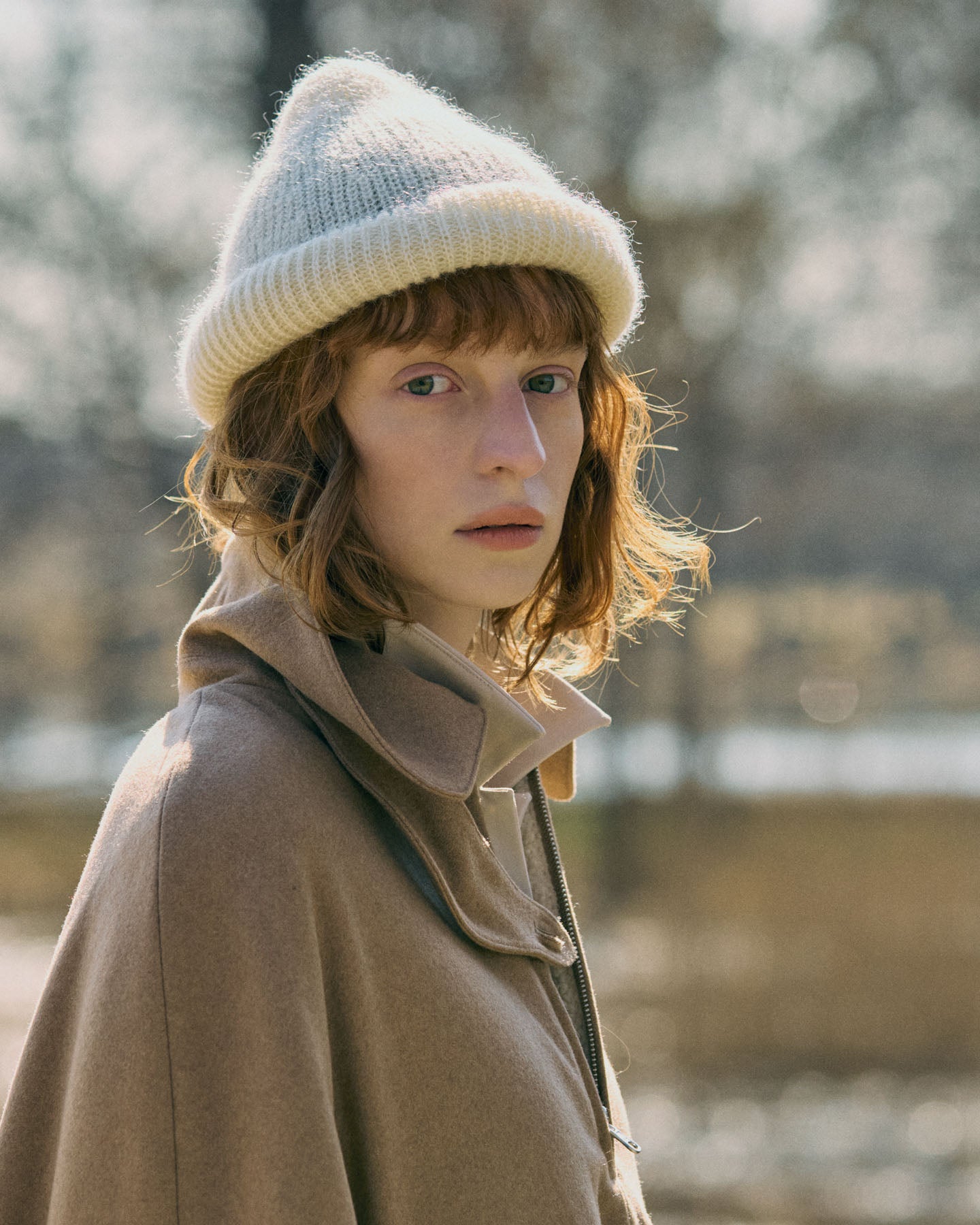 Berretto Beanie In Lana Mohair Con Risvolto