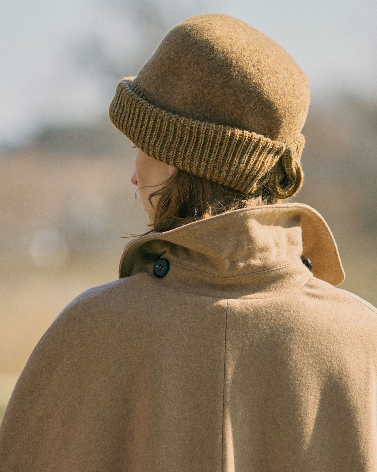 Berretto In Lana Cotta Con Risvolto In Maglia