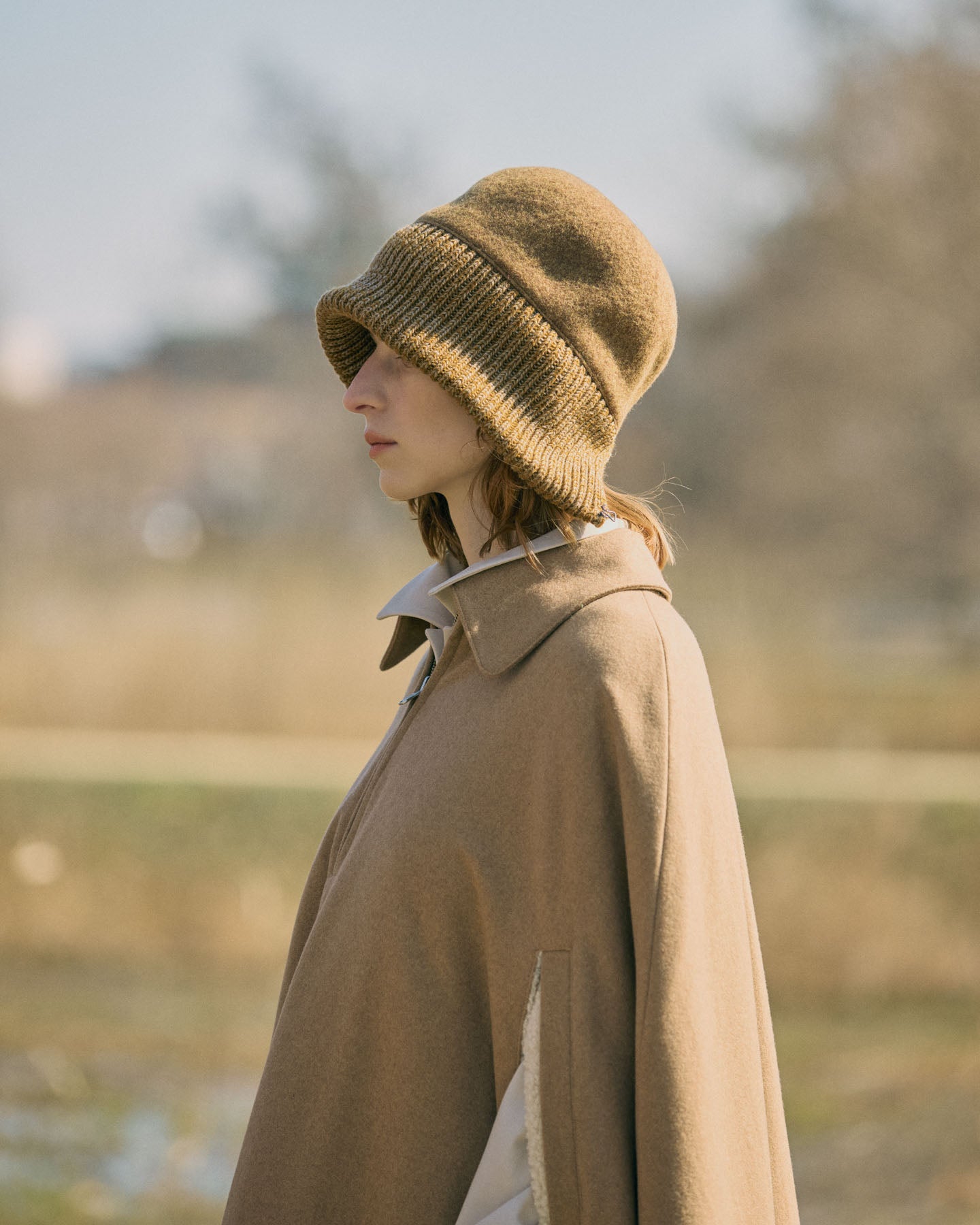 Berretto In Lana Cotta Con Risvolto In Maglia