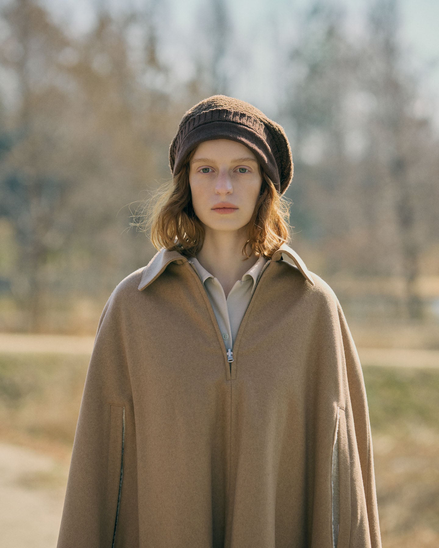 Basco In Tessuto Di Baby Alpaca E Lana Marrone