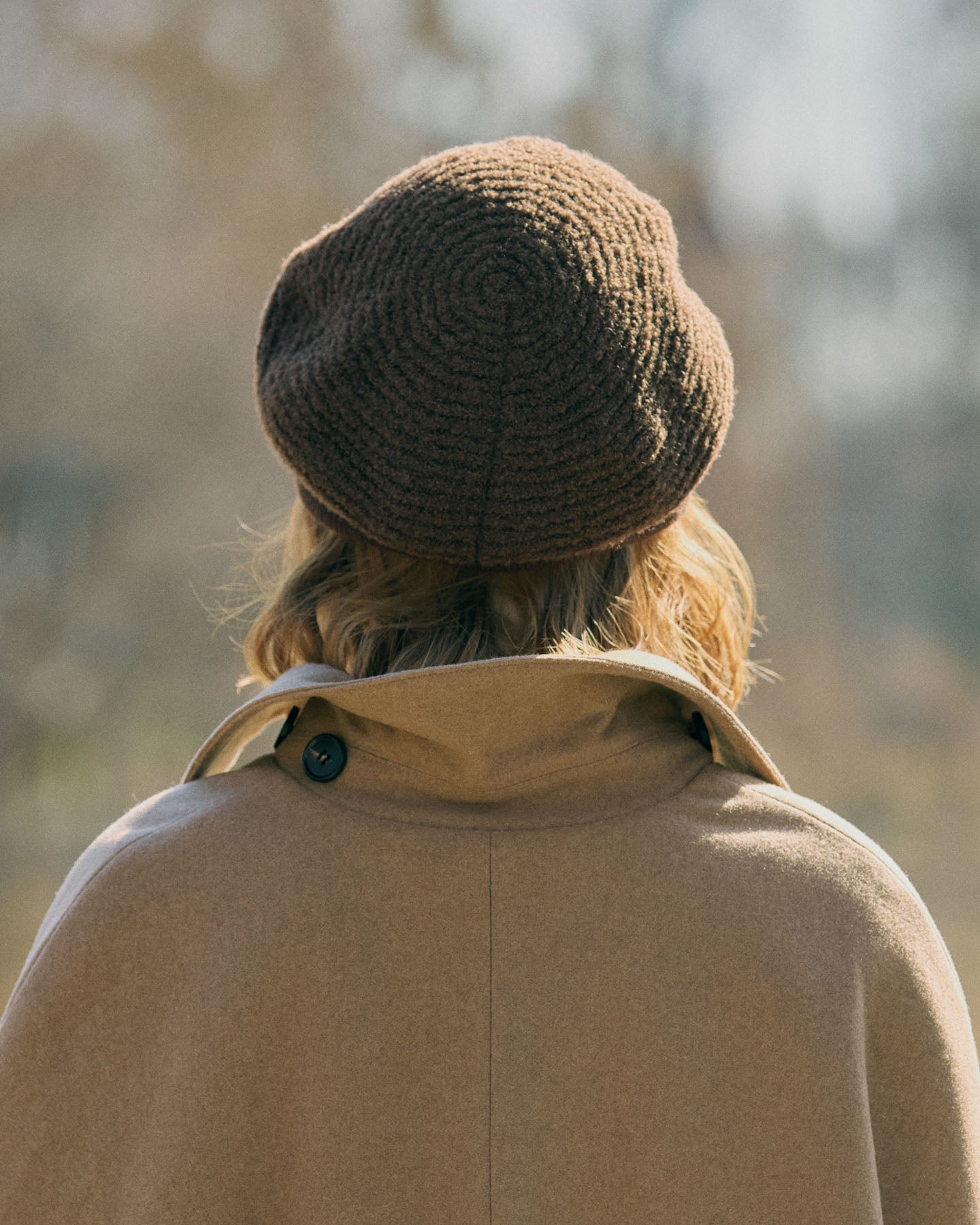 Basco In Tessuto Di Baby Alpaca E Lana Marrone