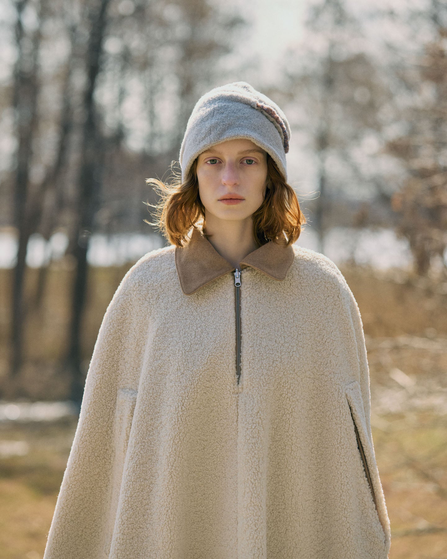 Berretto Beanie Double Face In Maglia Di Lana Con Dettaglio