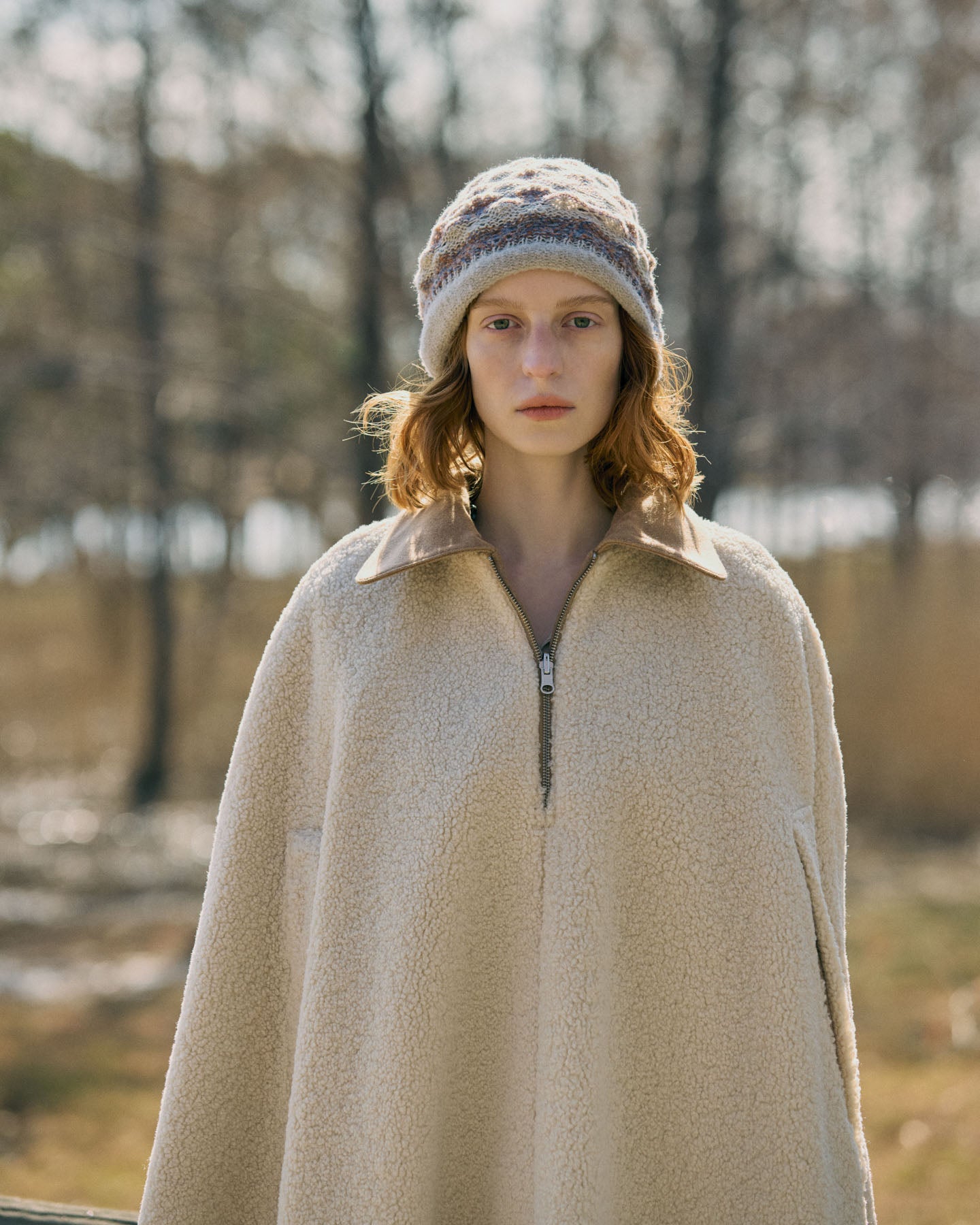 Berretto Beanie Double Face In Maglia Di Lana Con Dettaglio