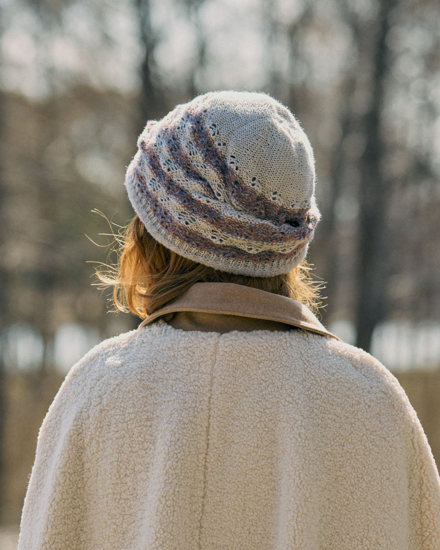 Berretto Beanie Double Face In Maglia Di Lana Con Dettaglio