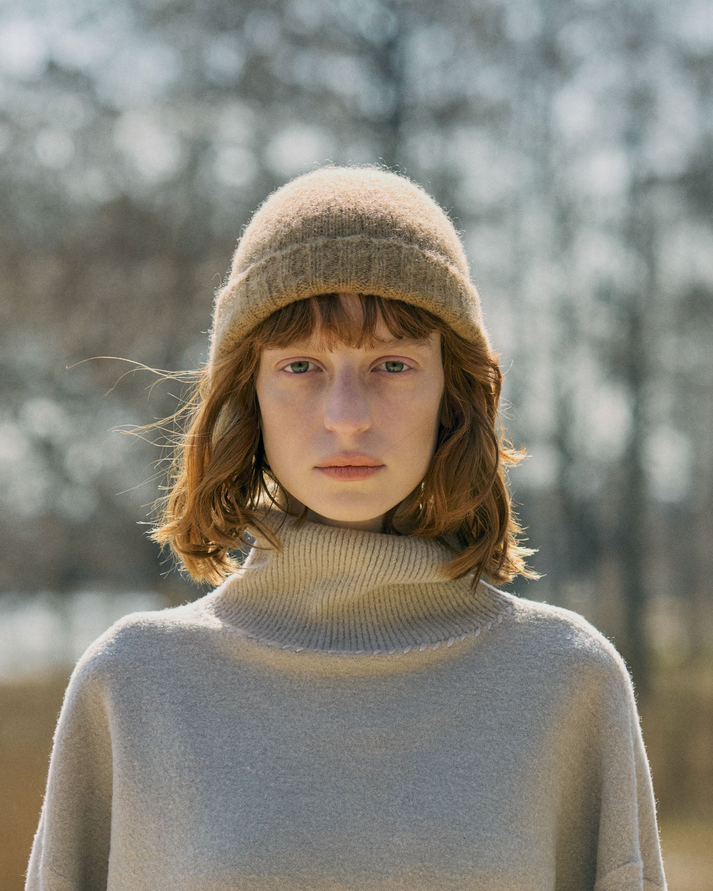 Berretto Beanie In Maglia Di Alpaca