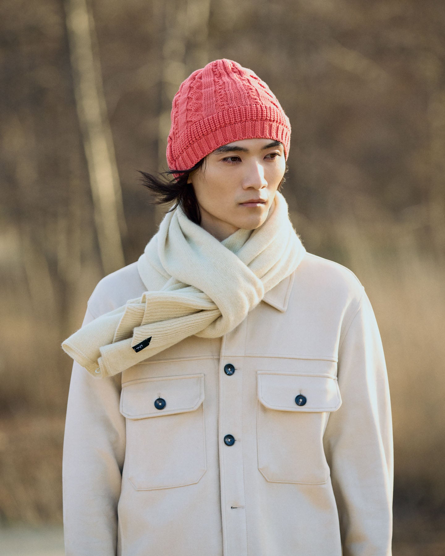 Berretto Beanie In Maglia Di Cotone E Cashmere