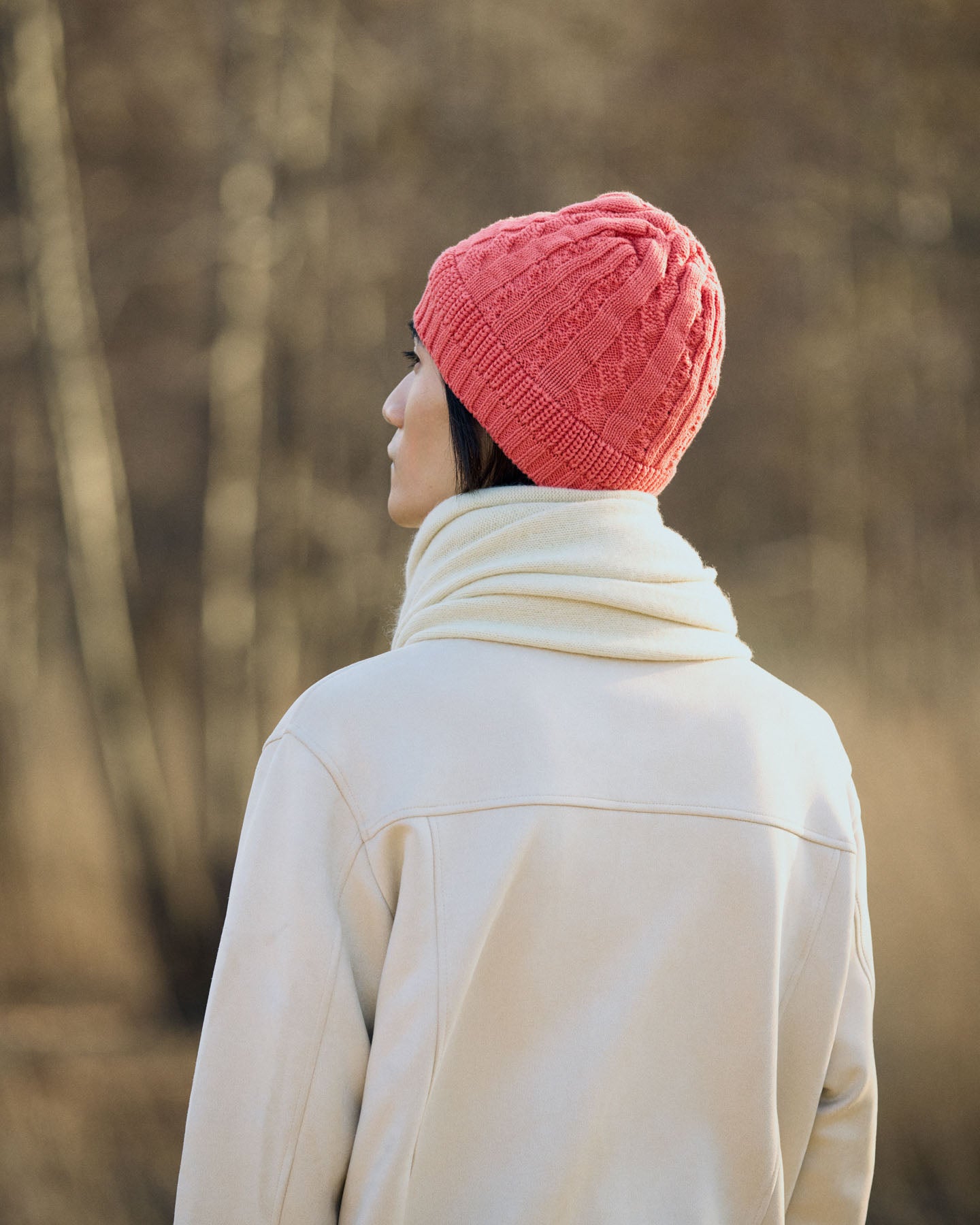 Berretto Beanie In Maglia Di Cotone E Cashmere
