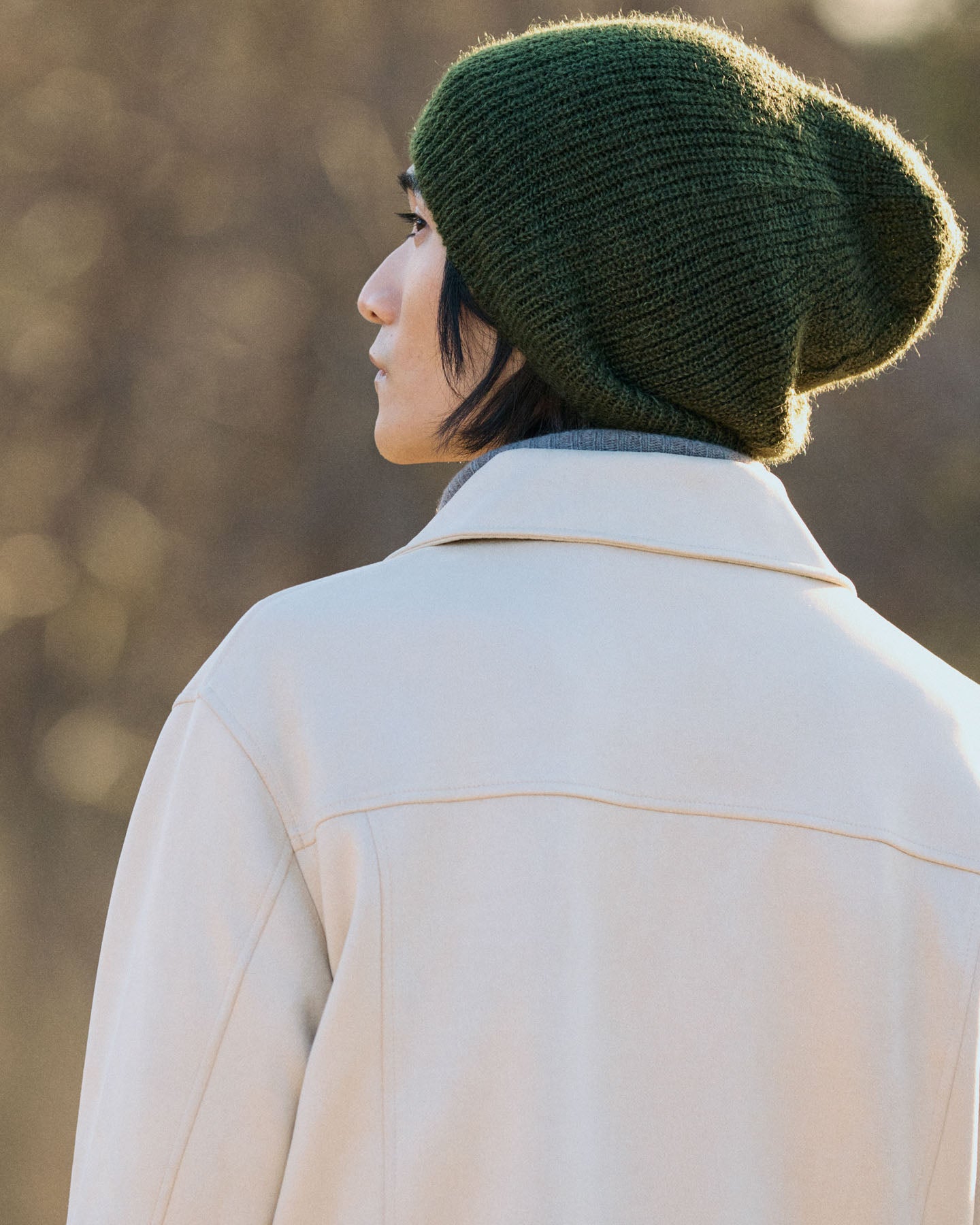 Berretto Beanie In Lana Mohair Con Risvolto