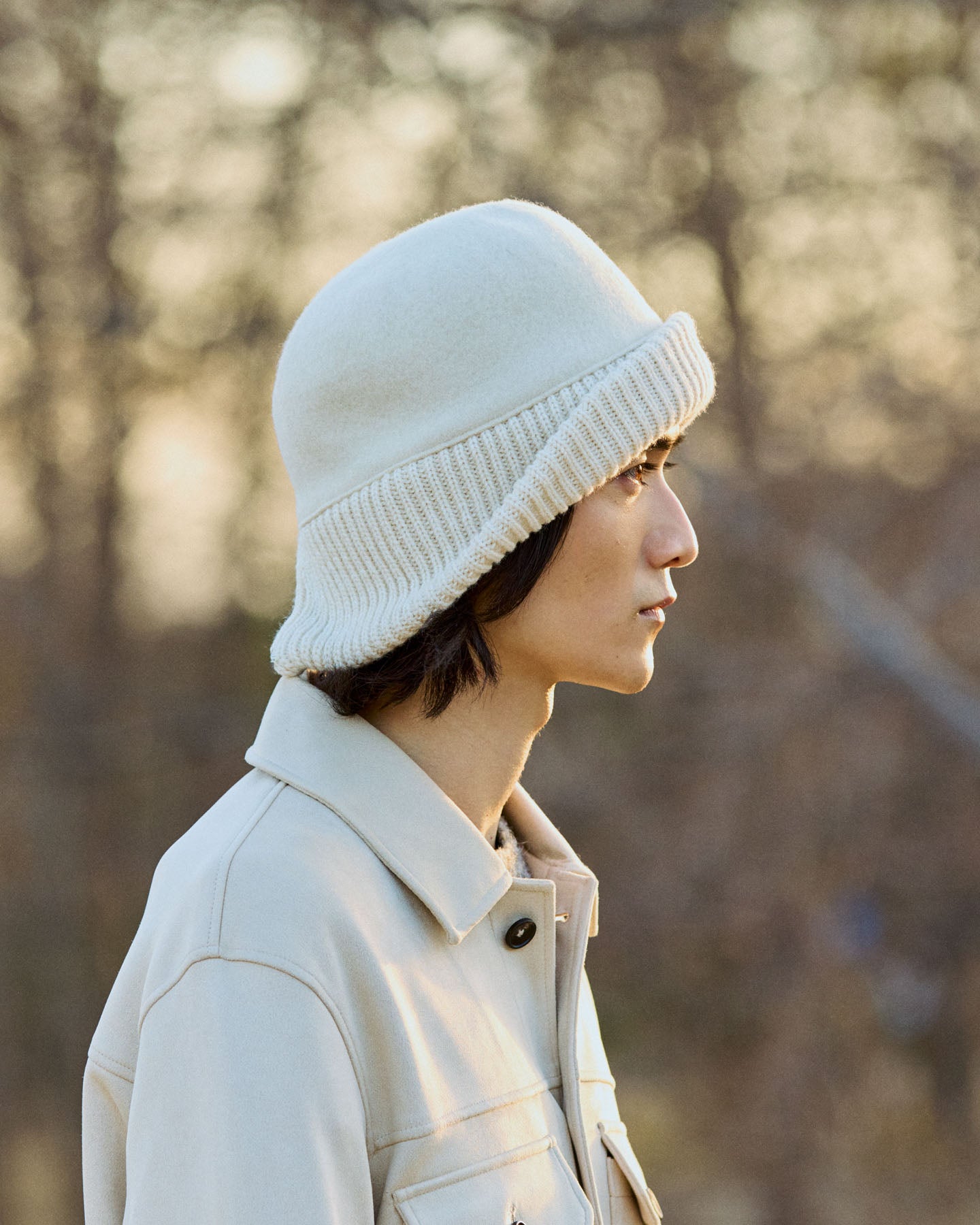 Berretto In Lana Cotta Con Risvolto In Maglia