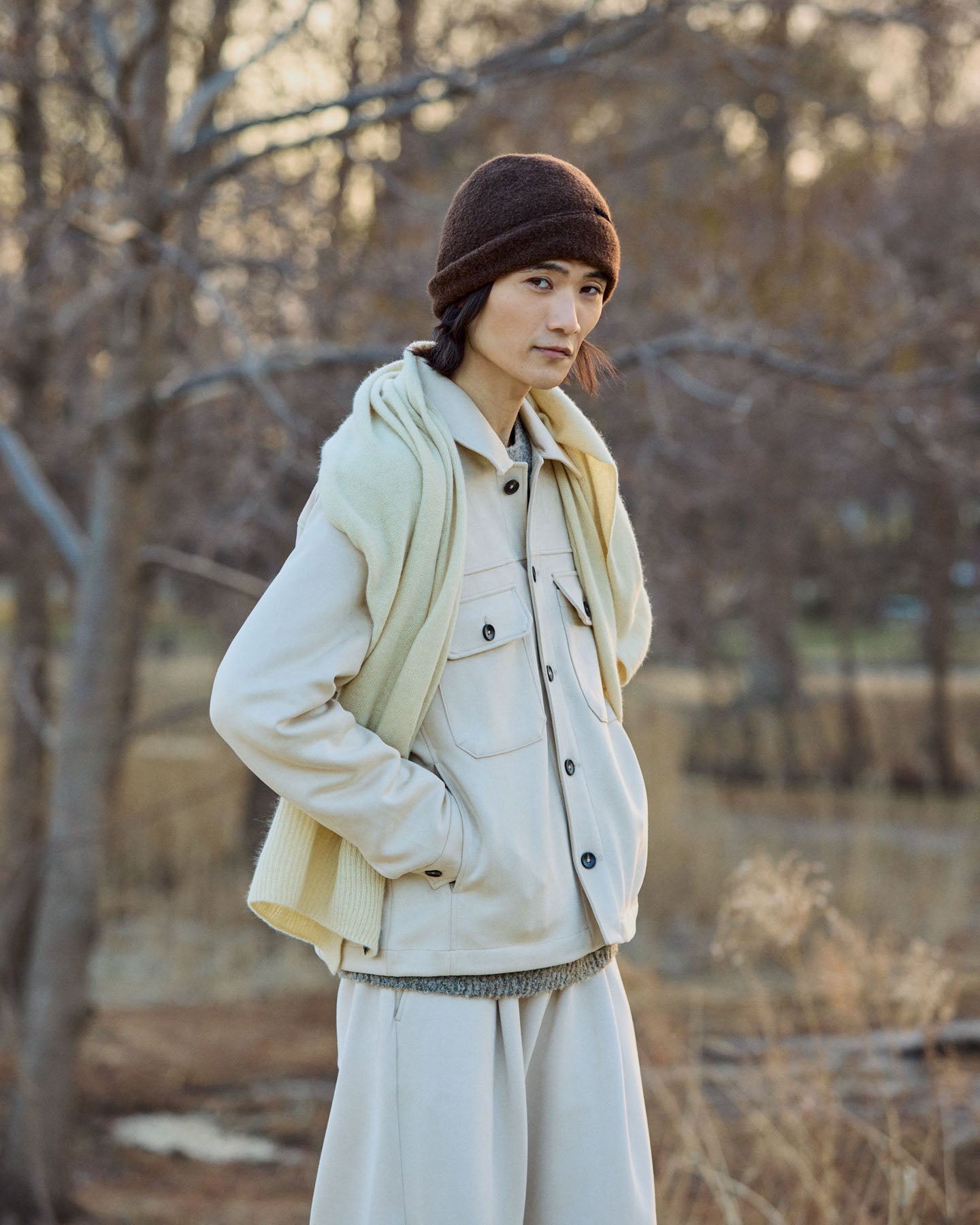 Berretto In panno Di Alpaca E Lana