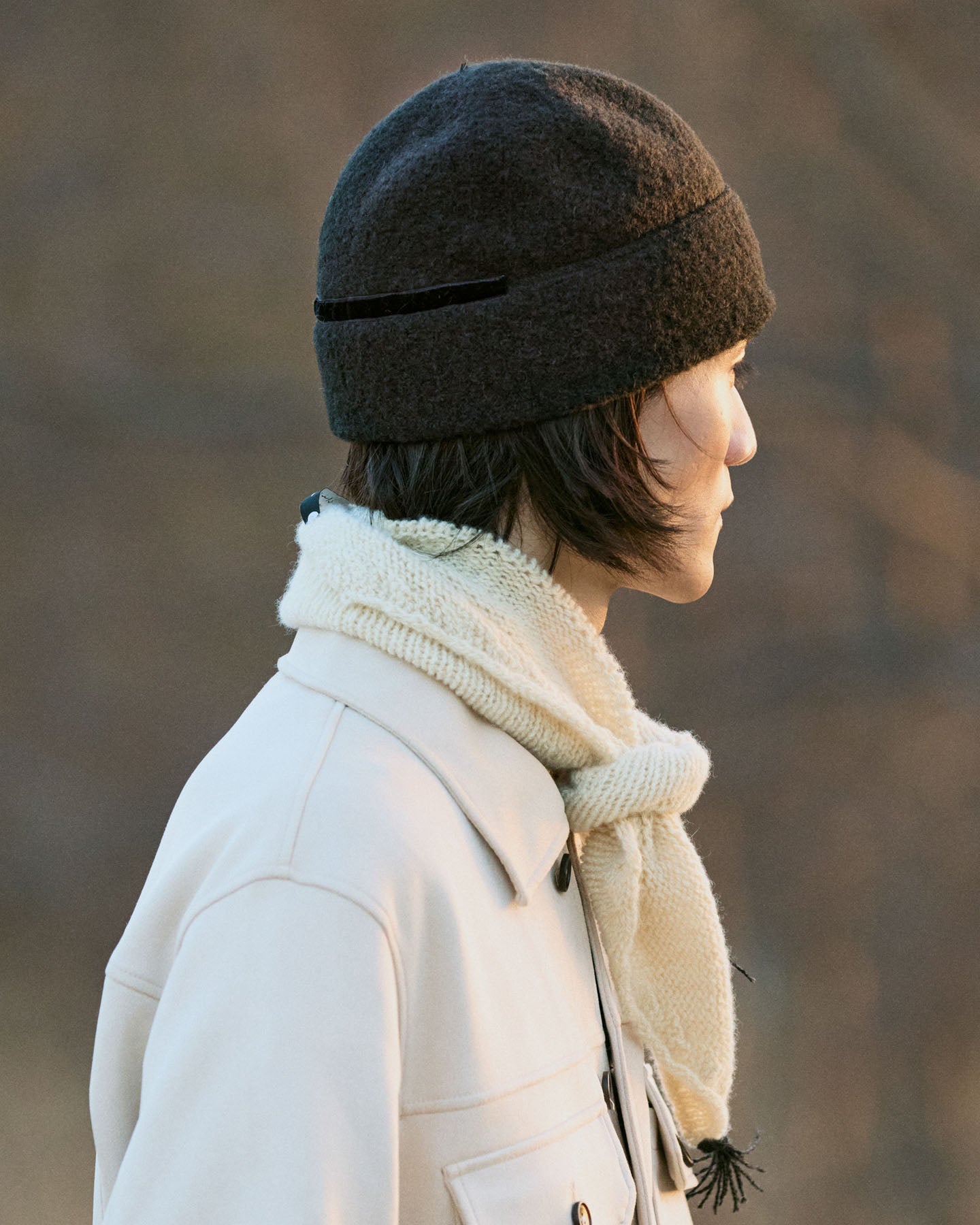 Berretto In panno Di Alpaca E Lana